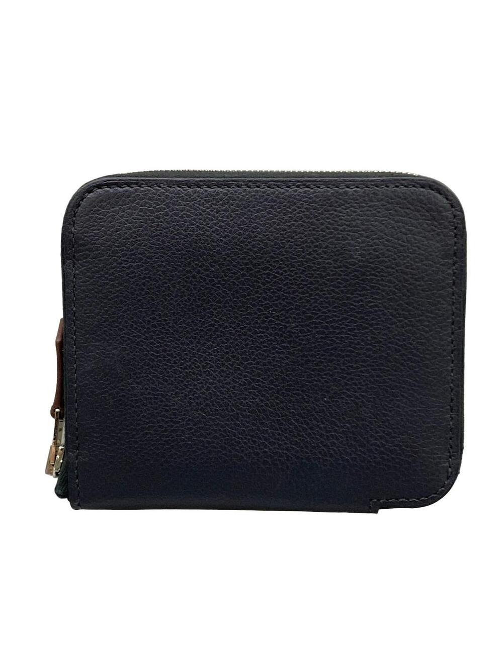 Hermes Azap Compact Silkin Blue Noir #372141H12B